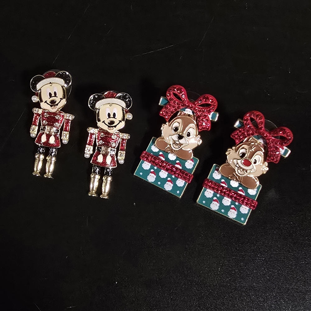 Disney Baublebar Mickey Nutcracker and Chip And Dale Earrings